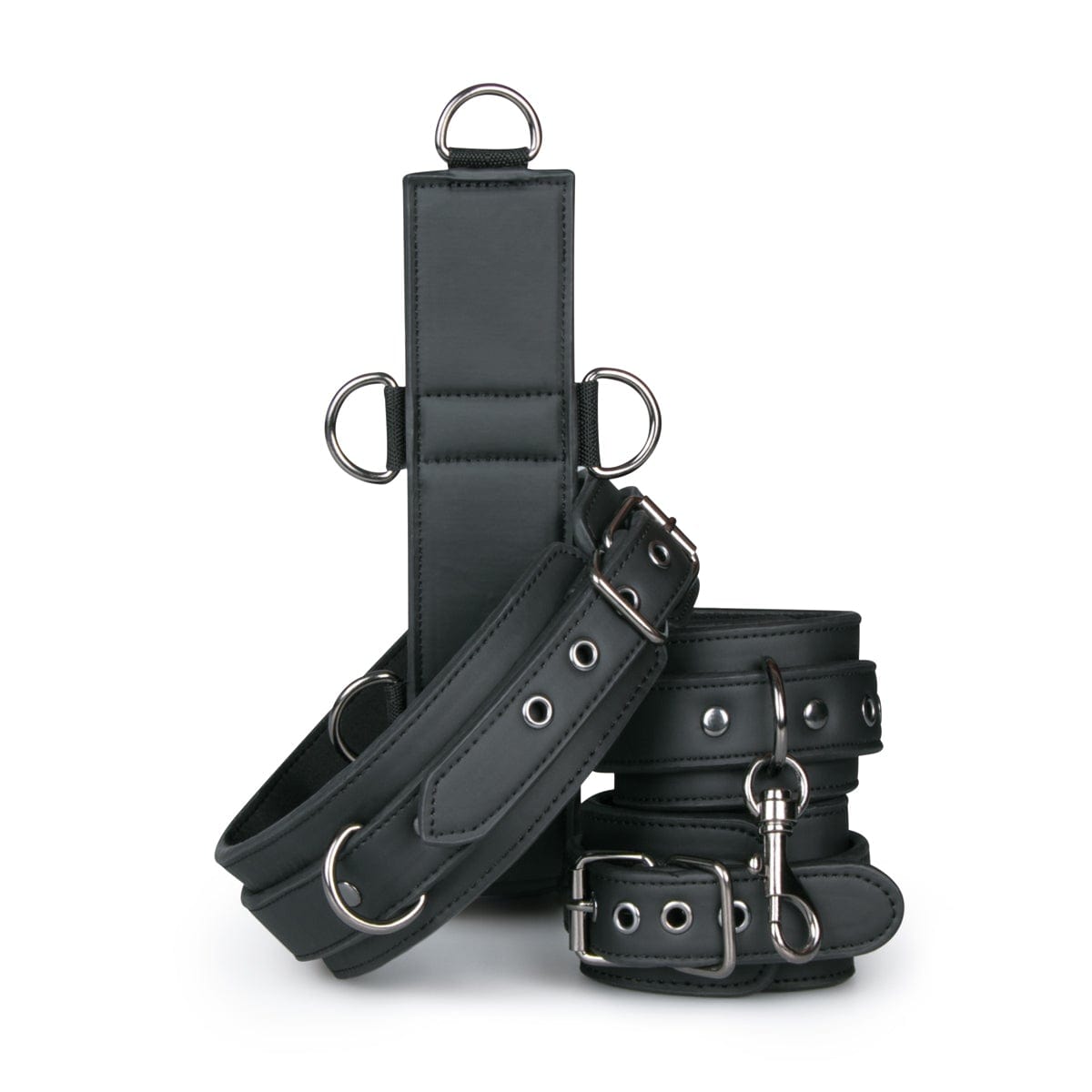 Neck and Wrist Restraint Bondage Kit with Harness Strap Handcuffs and Collar