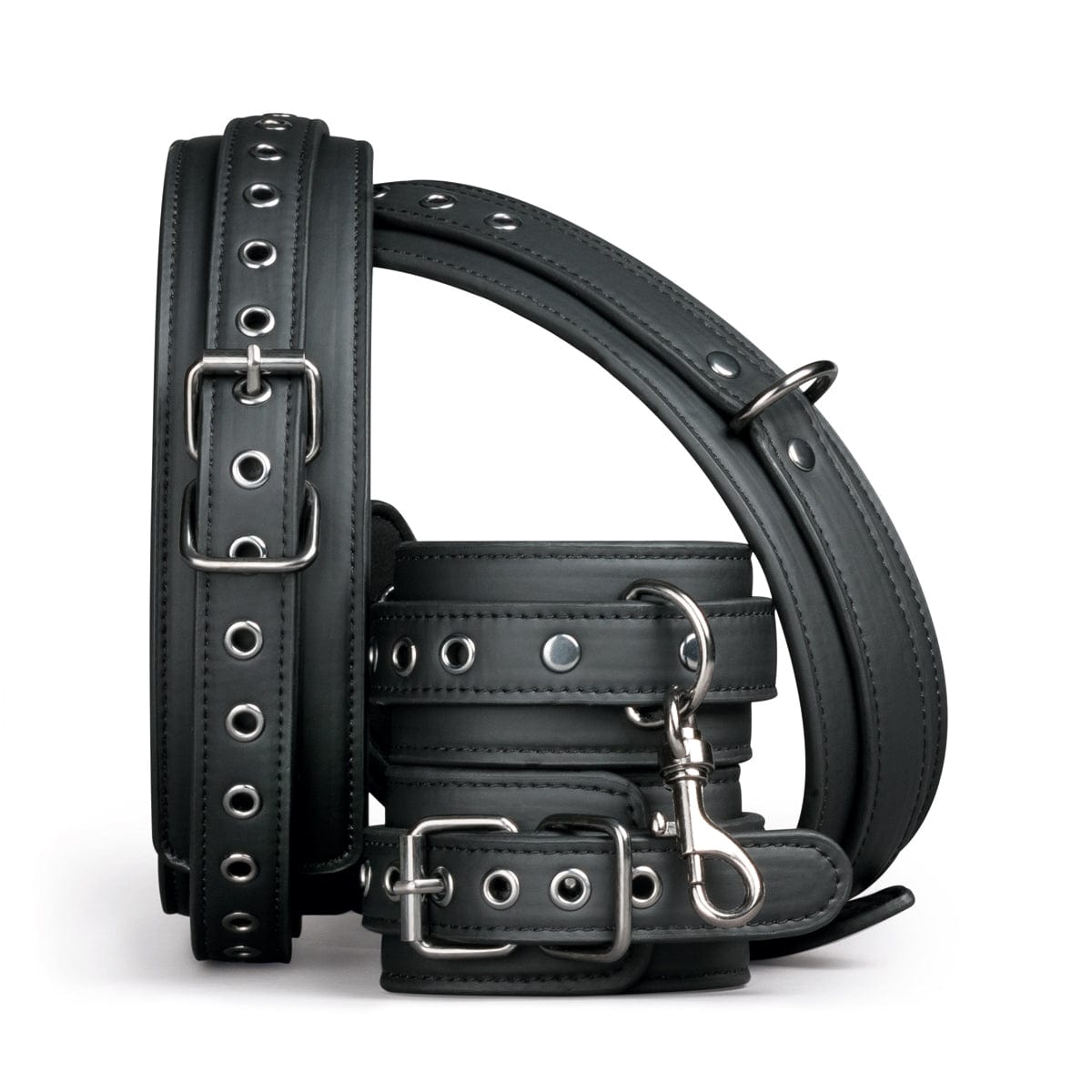 Thigh and Wrist Cuff Set – Durable Faux Leather BDSM Restraint Accessory