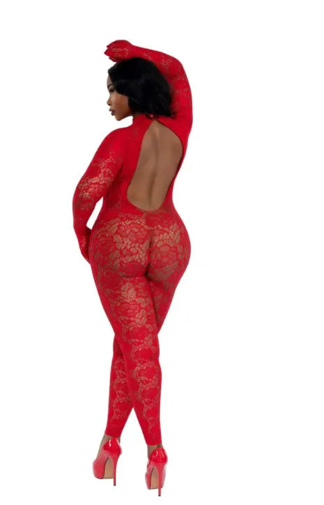 Gloved Bodystocking Dmnd – Nylon Spandex Bodystocking