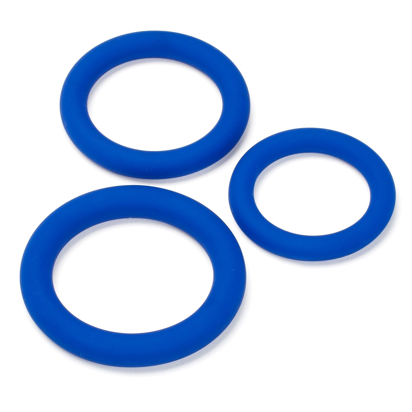 Pro Sensual Silicone Cock Ring Set 3 Pack Blue Sex Toy