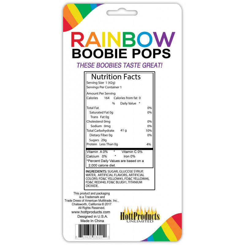 Rainbow Boobie Candy Pop – Multi-Flavored Edible Candy