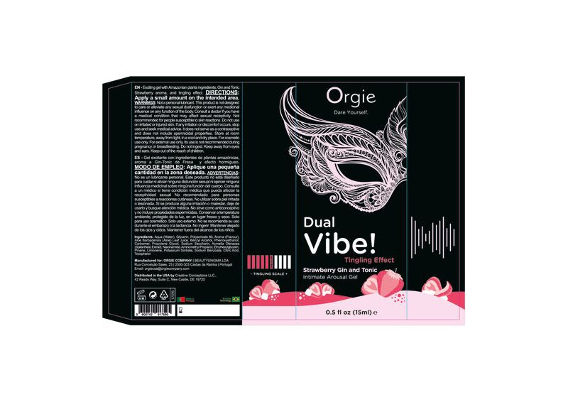 Dual Vibe Gin and Tonic Strawberry Kissable Liquid – Intimate Gel Vibrator