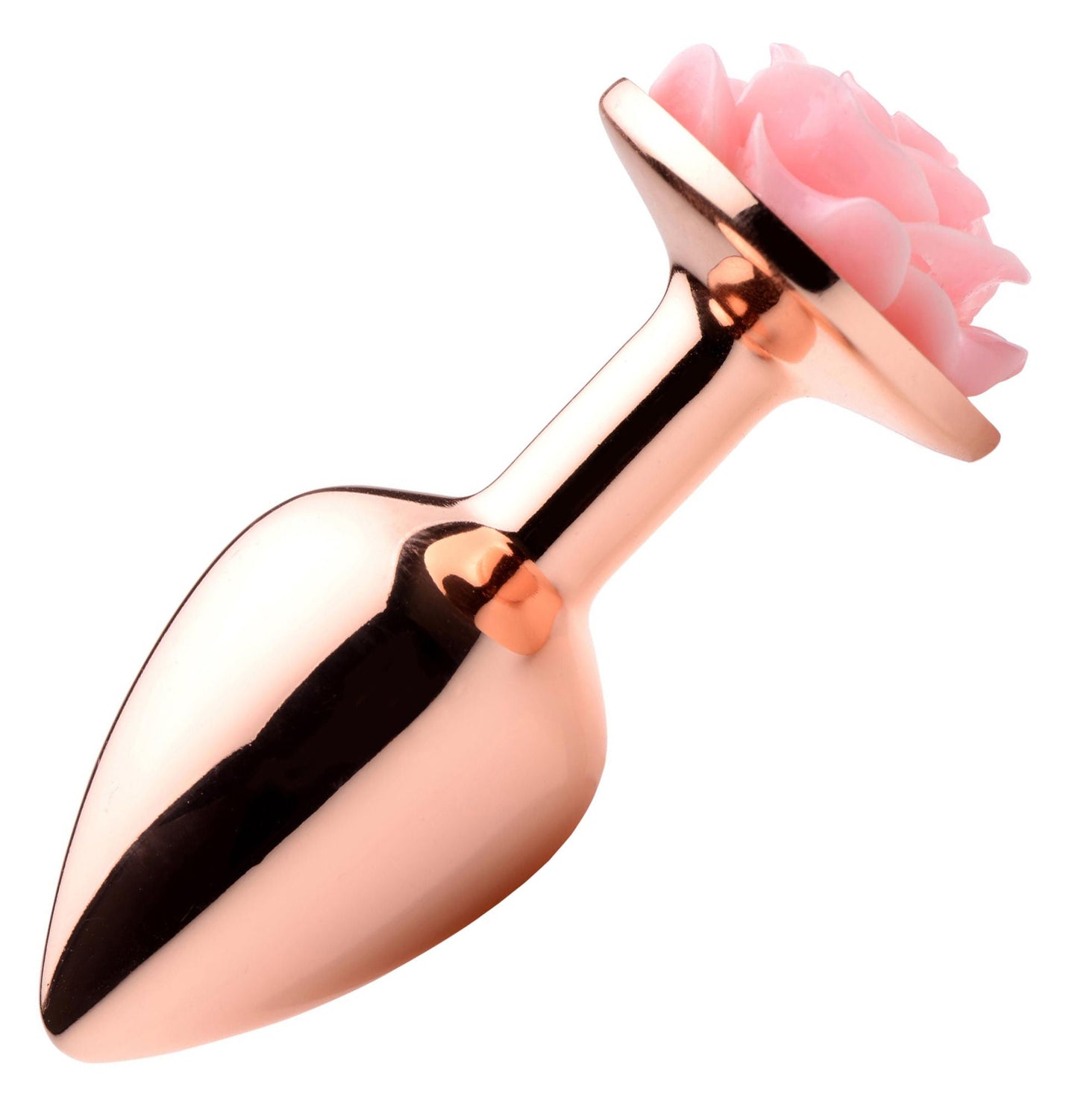 Pink Rose Gold Small Anal Plug with Delicate Flower Design