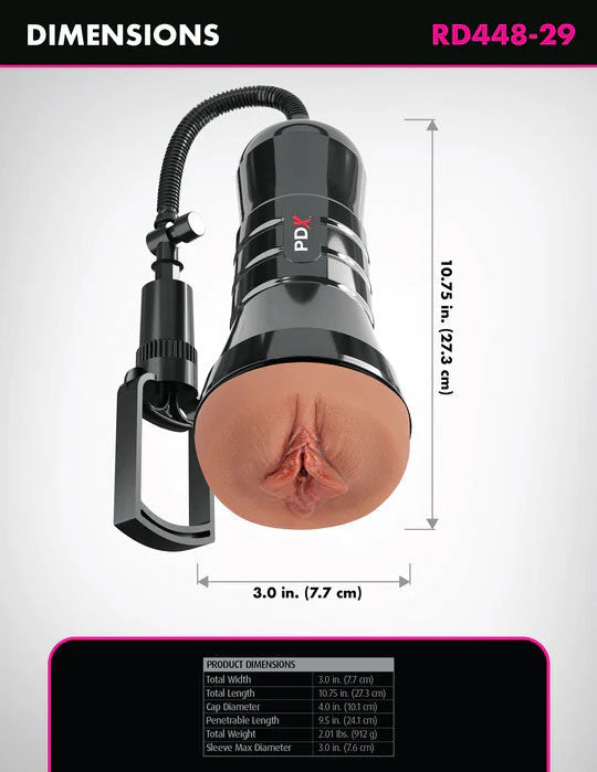 PDX Extreme Wet Pussies Super Sucker XXL (Brown) – Extra-Large Stroker