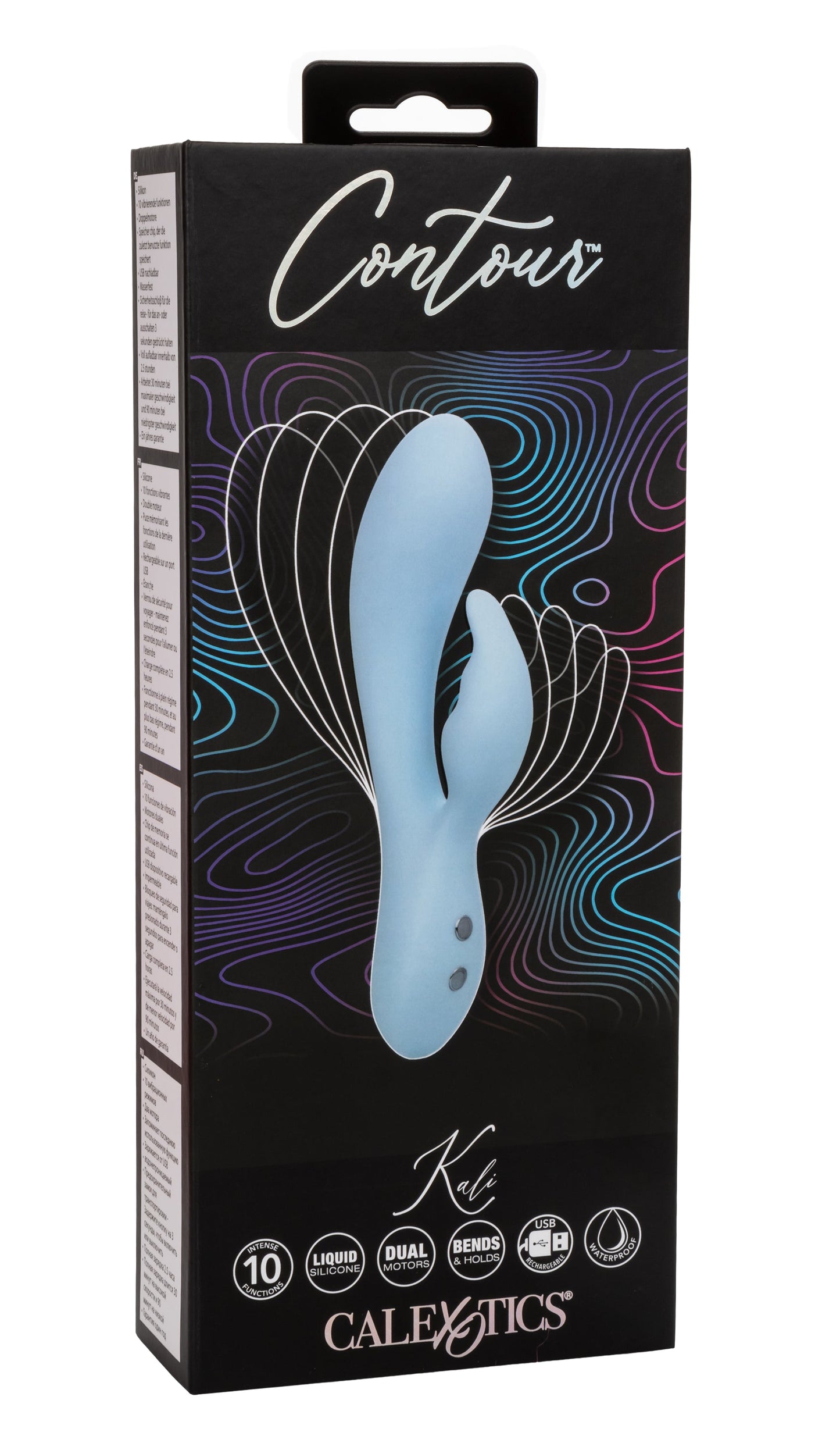 Contour Kali Flexible Dual Massager in Light Blue with 10 Vibration Functions and Rechargeable