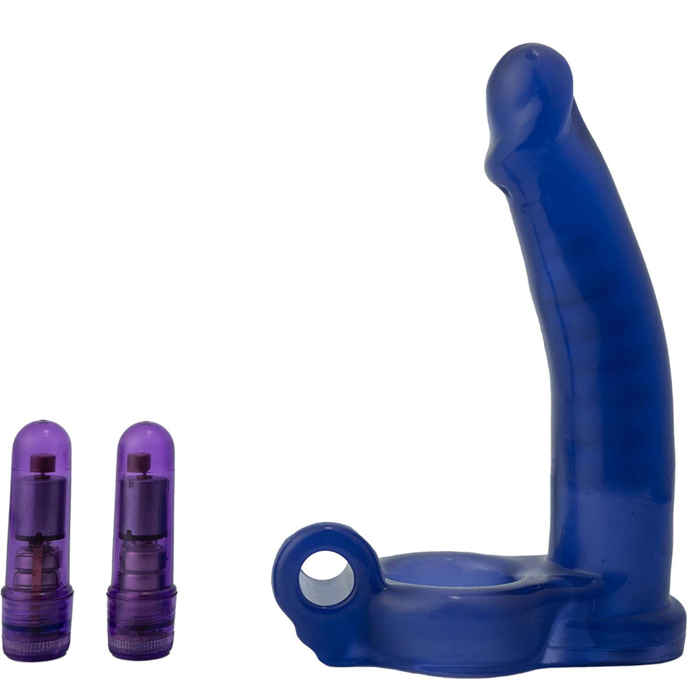 Double Penetrator Ultimate Purple Cockring with Multi-Speed Bullet