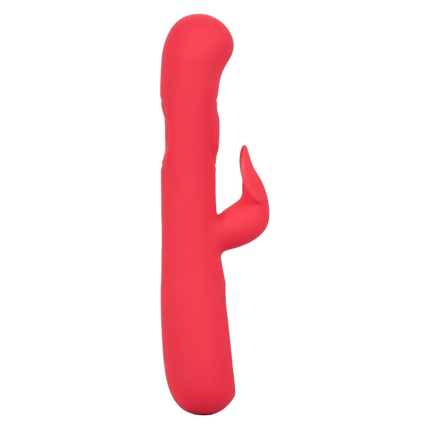 Throb Flutter Red Dual Stimulator Massager with 2x Thumping Action and 7 Vibration Functions, Silicone Waterproof Vibrator