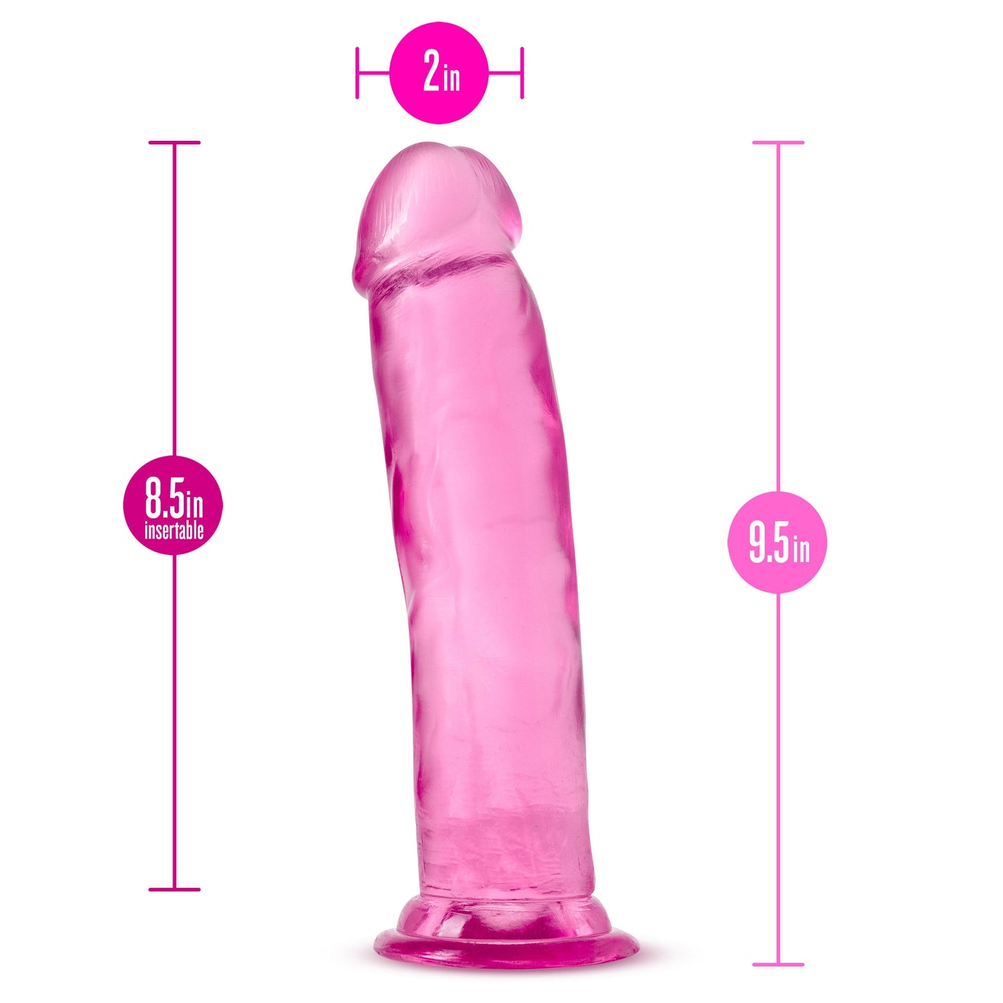 B Yours Plus Thill N' Drill (Pink) – 8.5" Soft Realistic Dildo