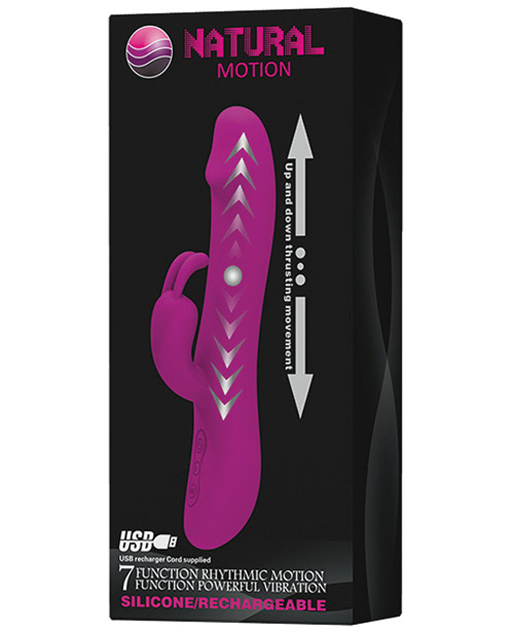 Natural Motion Thrusting – Rechargeable Silicone Rabbit Vibrator with 7 Functions