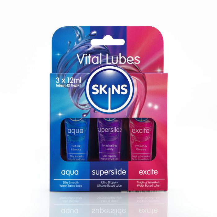 Skins Vital Sampler Tubes (3 Pack) – Lubricant Sampler Set 12ml