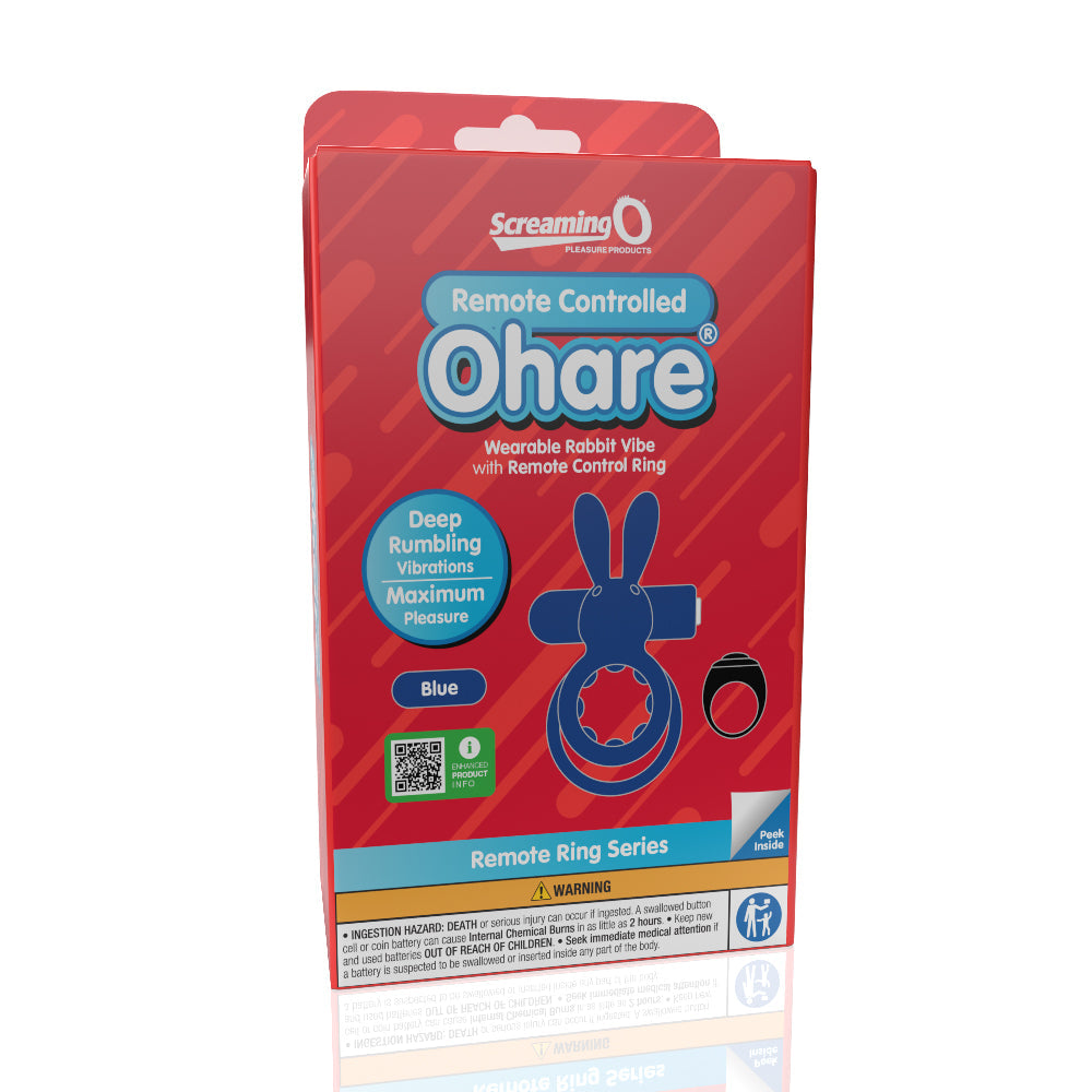 Ohare Remote Control (Blue) – Waterproof Rechargeable Wearable Rabbit Vibrator with Double-Ring Design