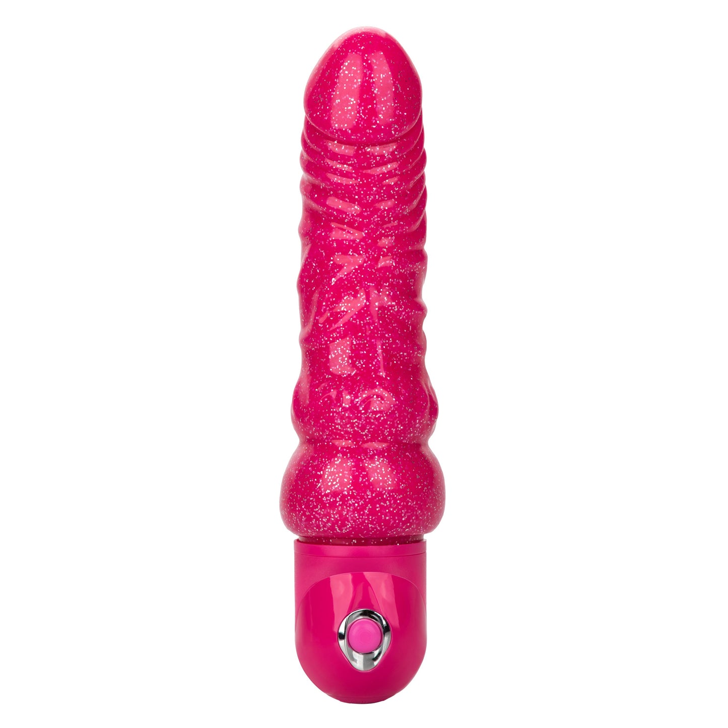 Naughty Bits Lady Boner Bendable Personal Vibrator Pink Glitter 10 Function Waterproof