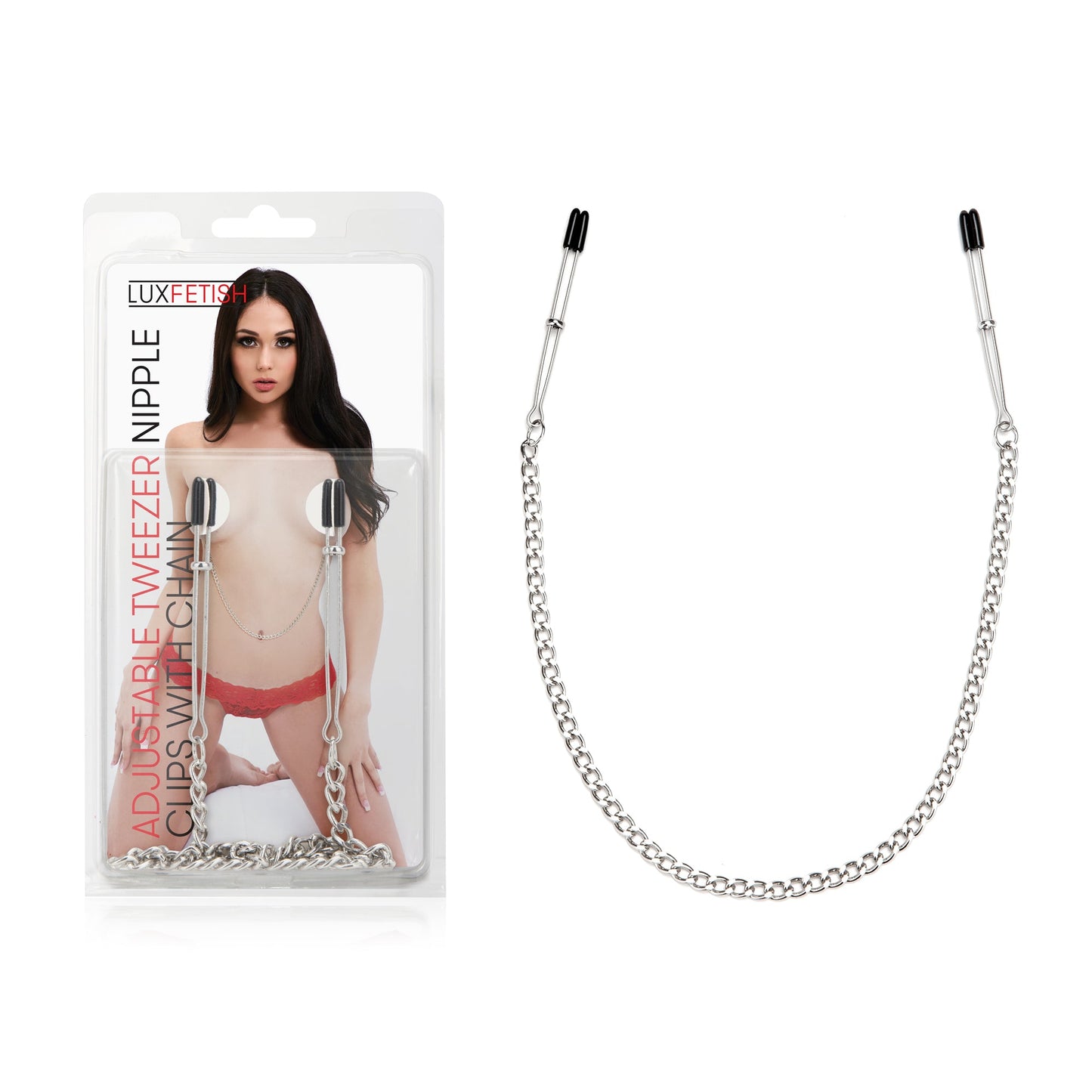 Lux Fetish Adjustable Tweezer Nipple Clips With Chain – Nipple Clips