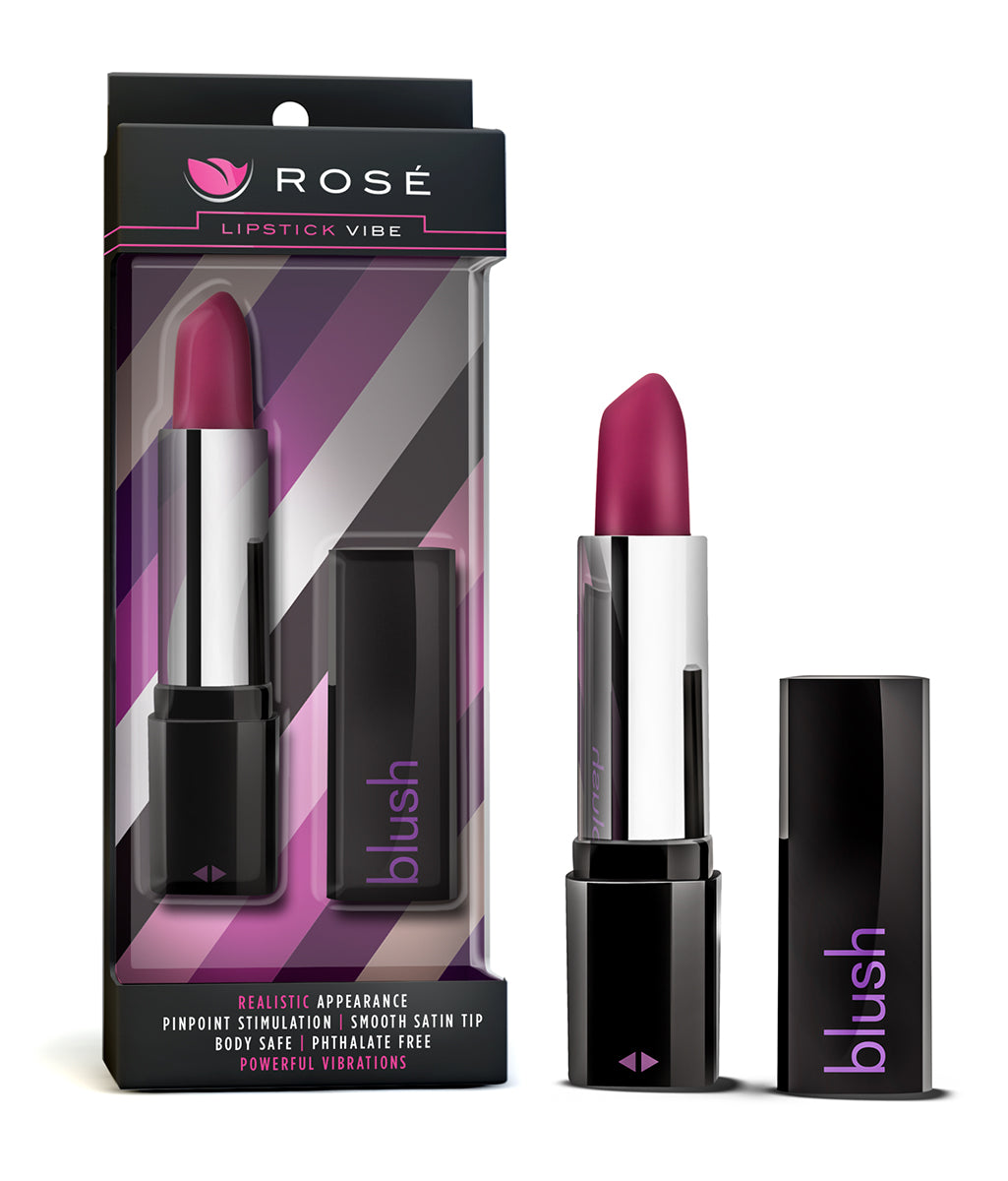 Rose Lipstick Vibe Black 4 Inch Compact Pleasure Toy