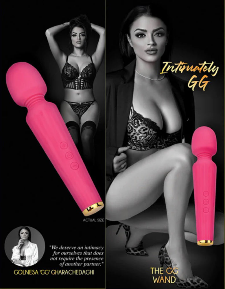 Intimately GG The GG Wand Pink Silicone Cordless Vibrator with Gold Accents