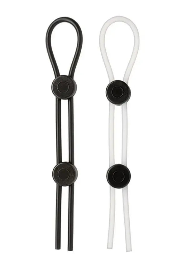 Cloud 9 Pro Sensual XL (Black/White) – Adjustable Cock Ring 2-Pack