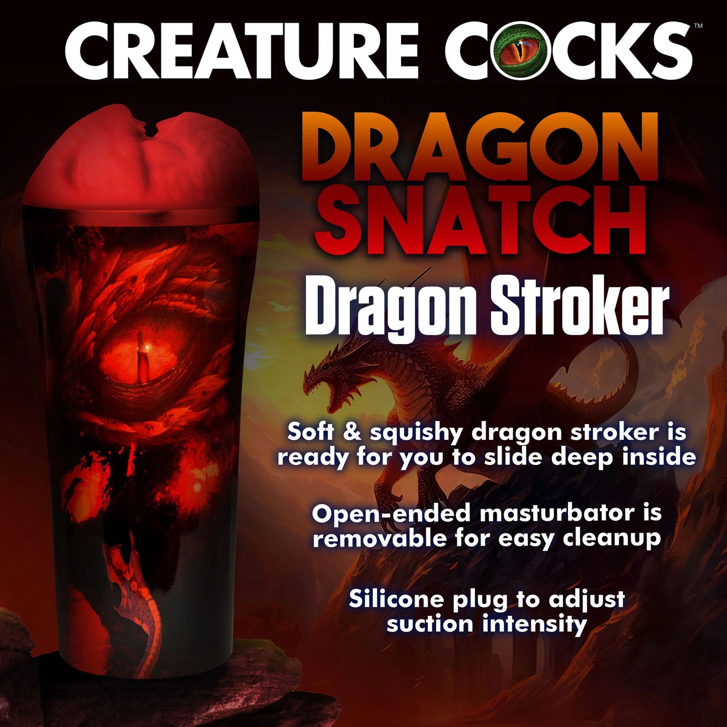 Creature Cocks Dragon Snatch (Red) – Scaly Masturbator