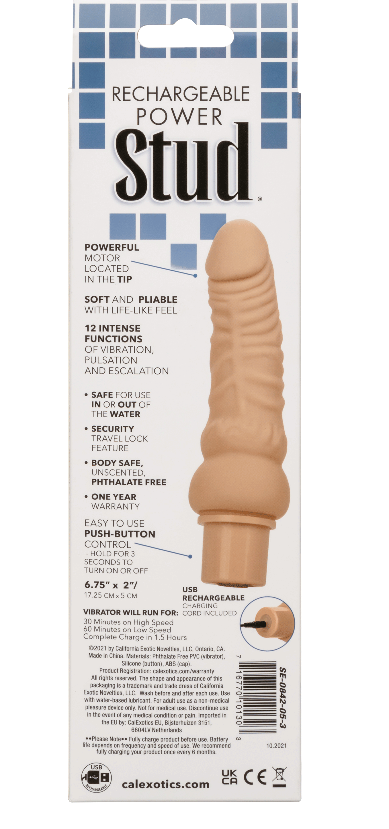 Power Stud Curvy Vibrator Ivory Flexible Silicone 12 Vibration Functions Waterproof