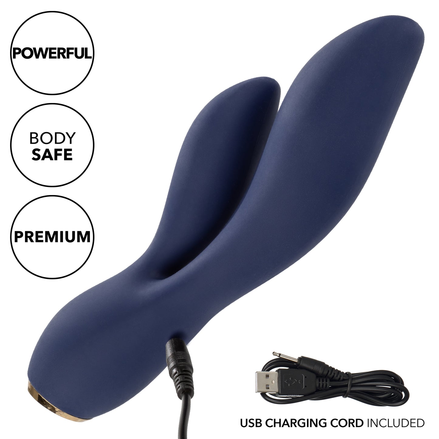 Chic Lilac Silicone Dual Motor Vibrator with Gold Accents – 10 Vibration Speeds, Rechargeable, Waterproof, Flexible Design