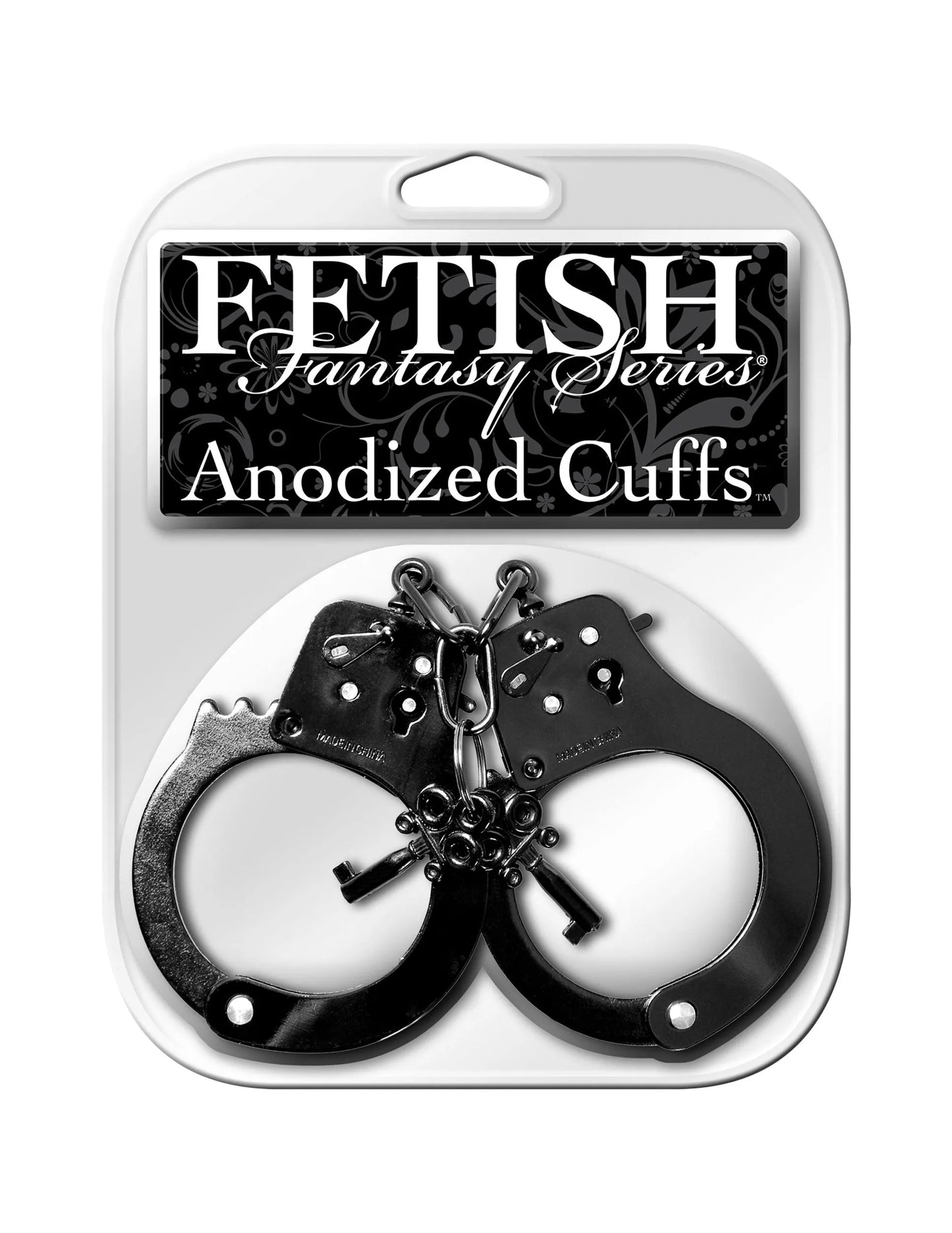 Fetish Fantasy Series Anodized Cuffs (Black) – Metal Restraint Cuffs