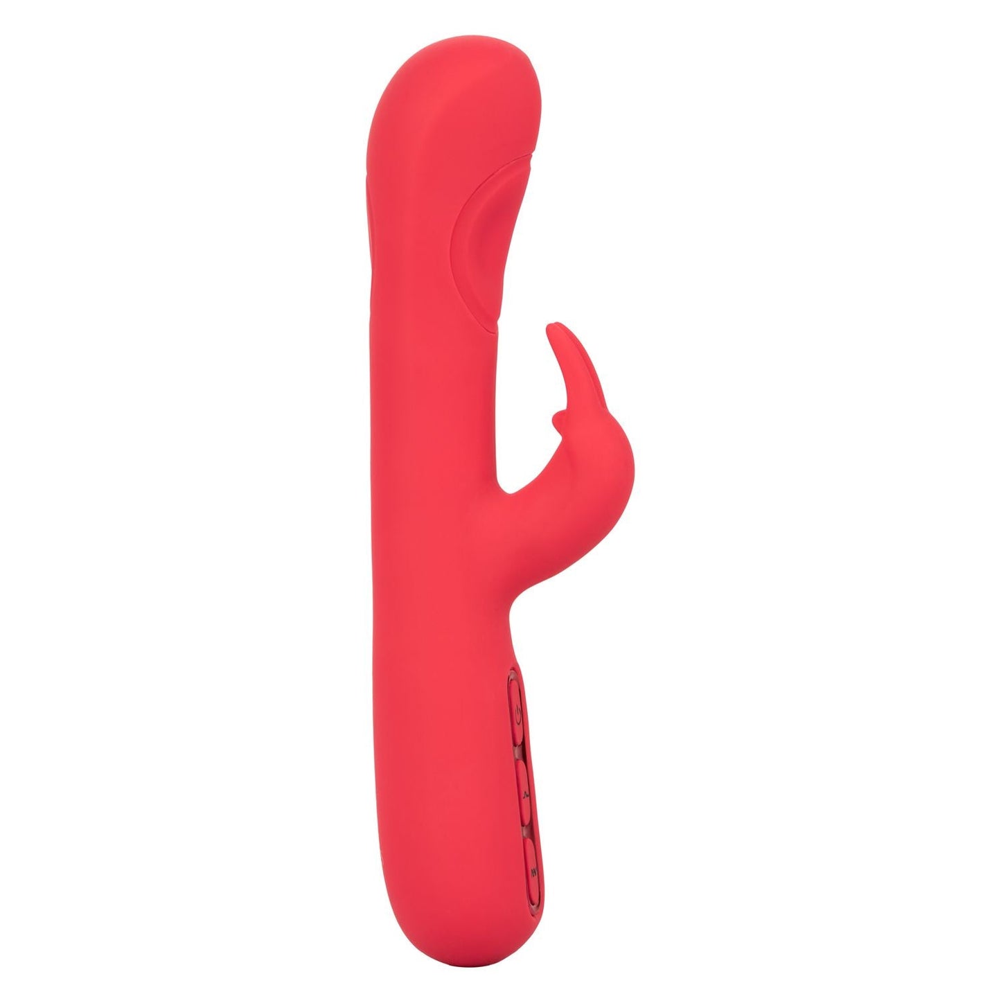 Throb Pulse Red Silicone Rabbit Vibrator with Double Thumping Action and 7 Vibration Functions