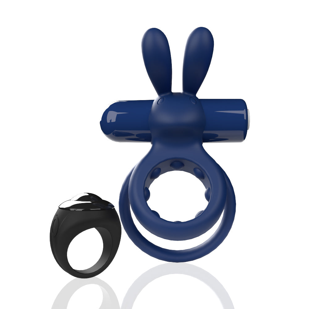 Ohare Remote Control (Blue) – Waterproof Rechargeable Wearable Rabbit Vibrator with Double-Ring Design