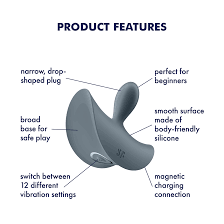 Satisfyer Booty Absolute Beginners 2 Vibrating Anal Plug For Beginners Silicone Unisex