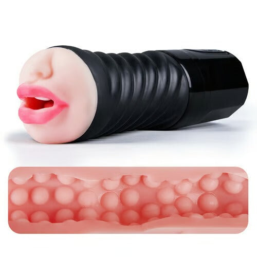 Beta - Blowjob Double Hardness Sucking Vibrating Masturbator Male Stroker Black Masturbation Cup