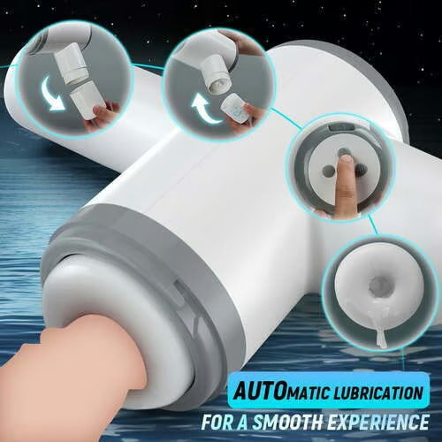 Acmejoy - Automatic Lubrication 8 Thrusting & Sucking Handheld Male Stroker Masturbation Cup
