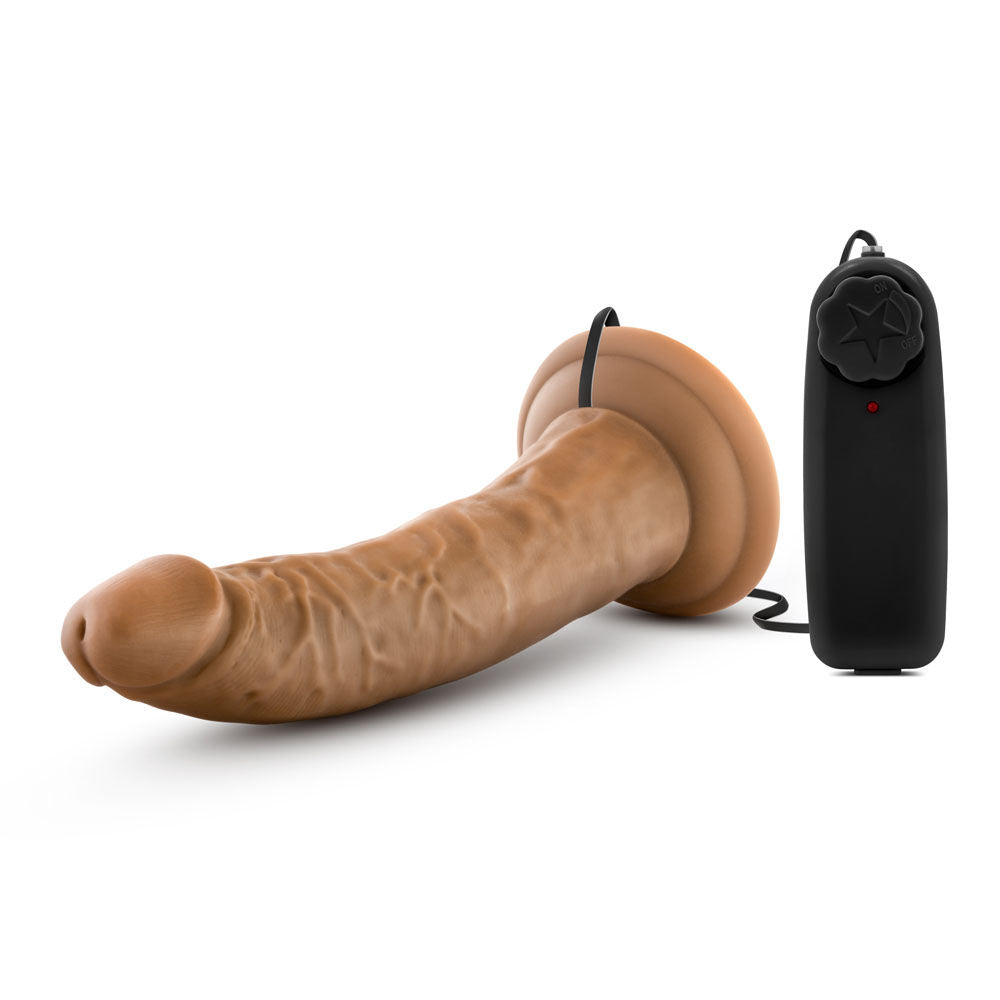 Dr Dave 7 Inch Vibrating Suction Cup Cock Realistic Toy Mocha