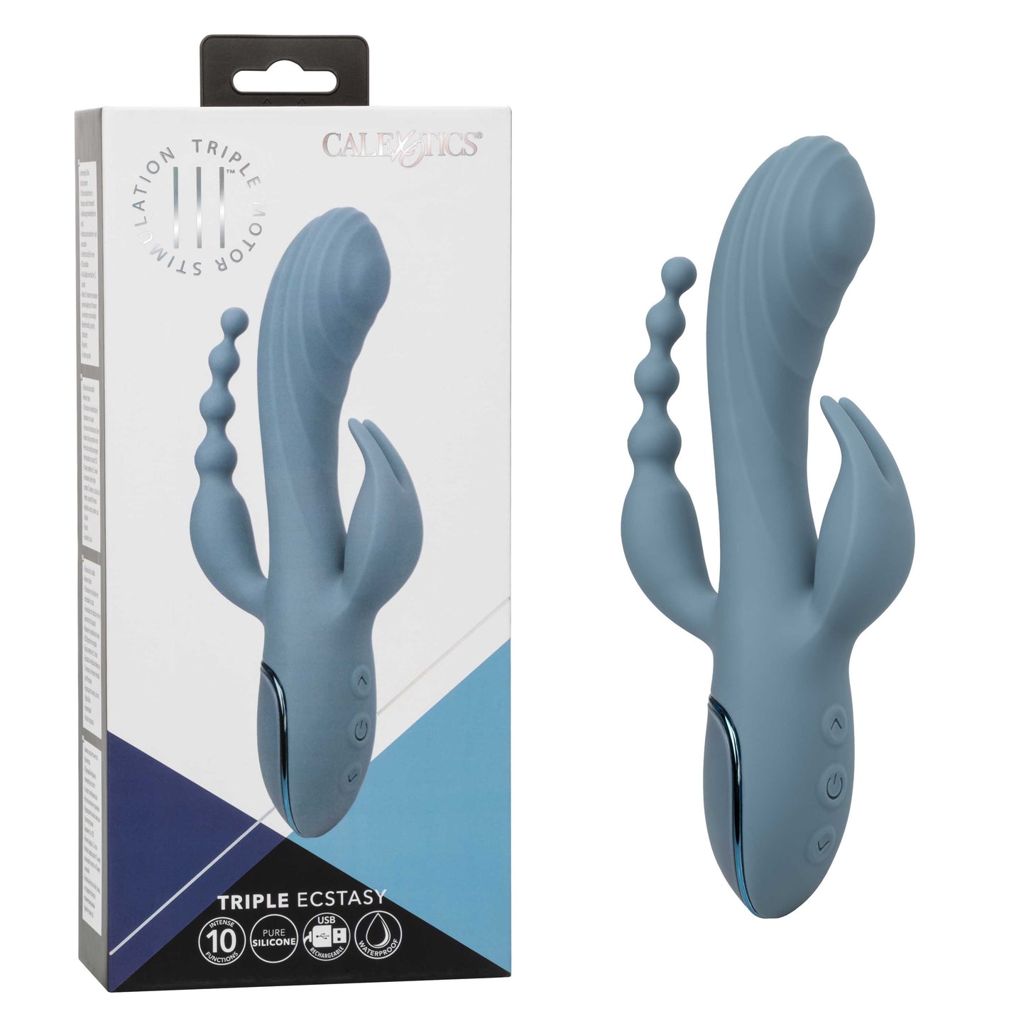 Triple Motor Vibrator Massager With Beaded Tail