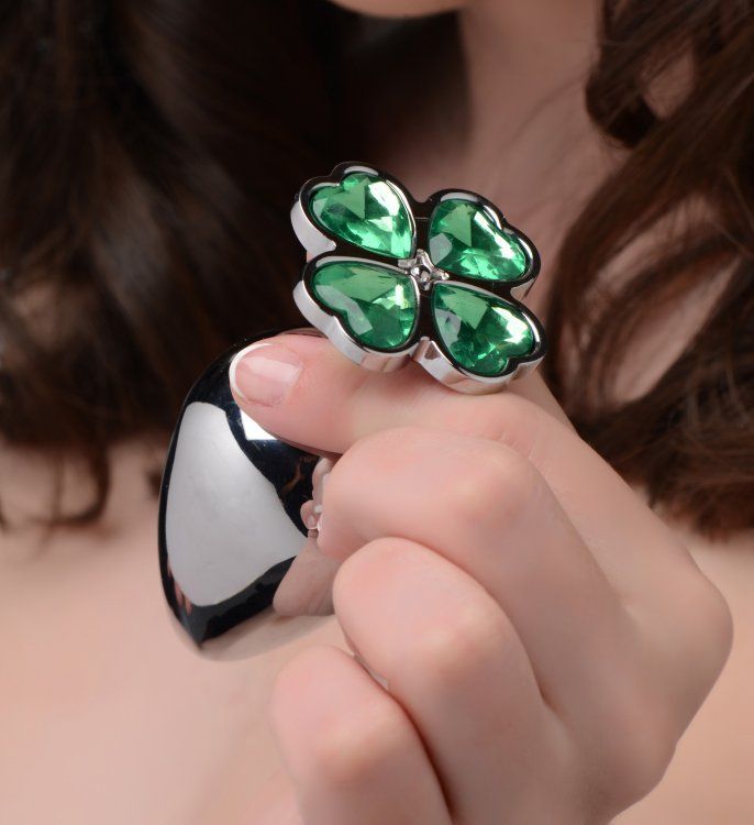 Lucky Clover Gem Anal Plug Large – Weighted Metal Butt Plug