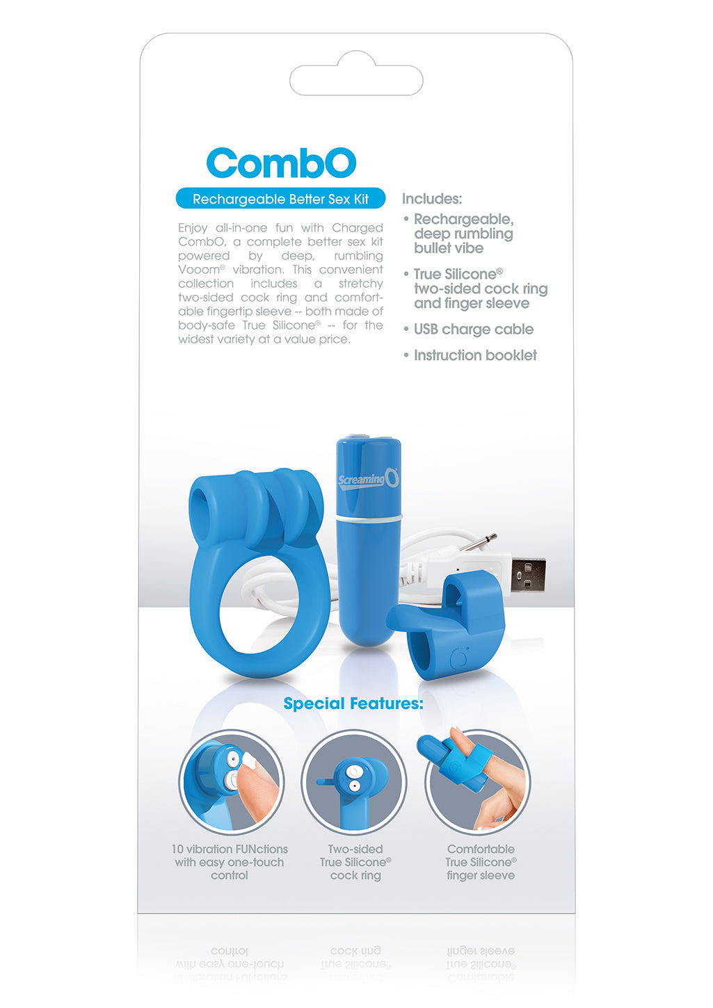 Charged Combo Kit 1 – Body-Safe Silicone Cock Ring and Fingertip Sleeve Kit