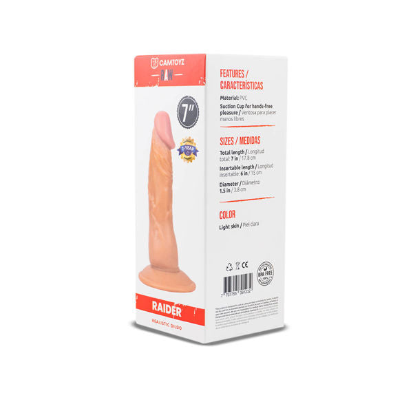 Realistic Dildo Raider (Light) – 7" Flexible Suction Cup Dildo