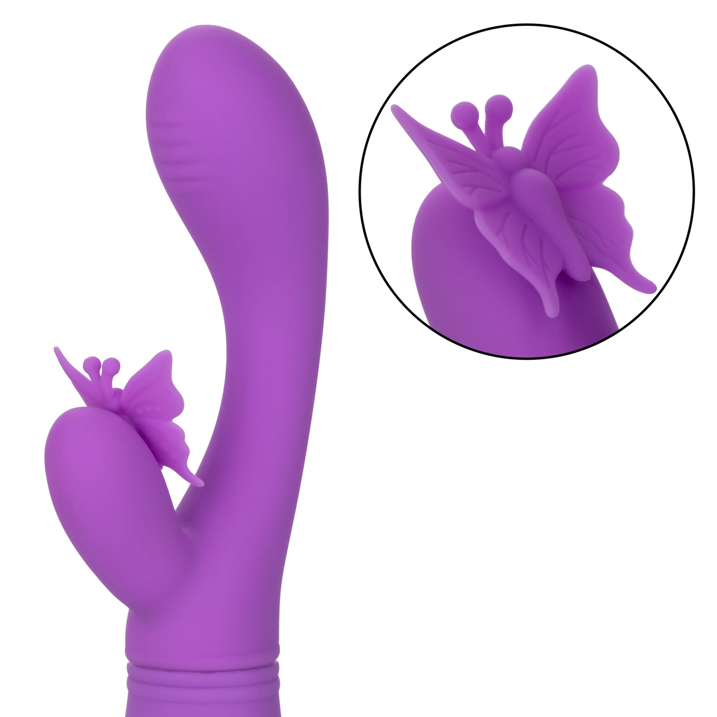 Butterfly Kiss Purple Silicone Vibrator with Motors