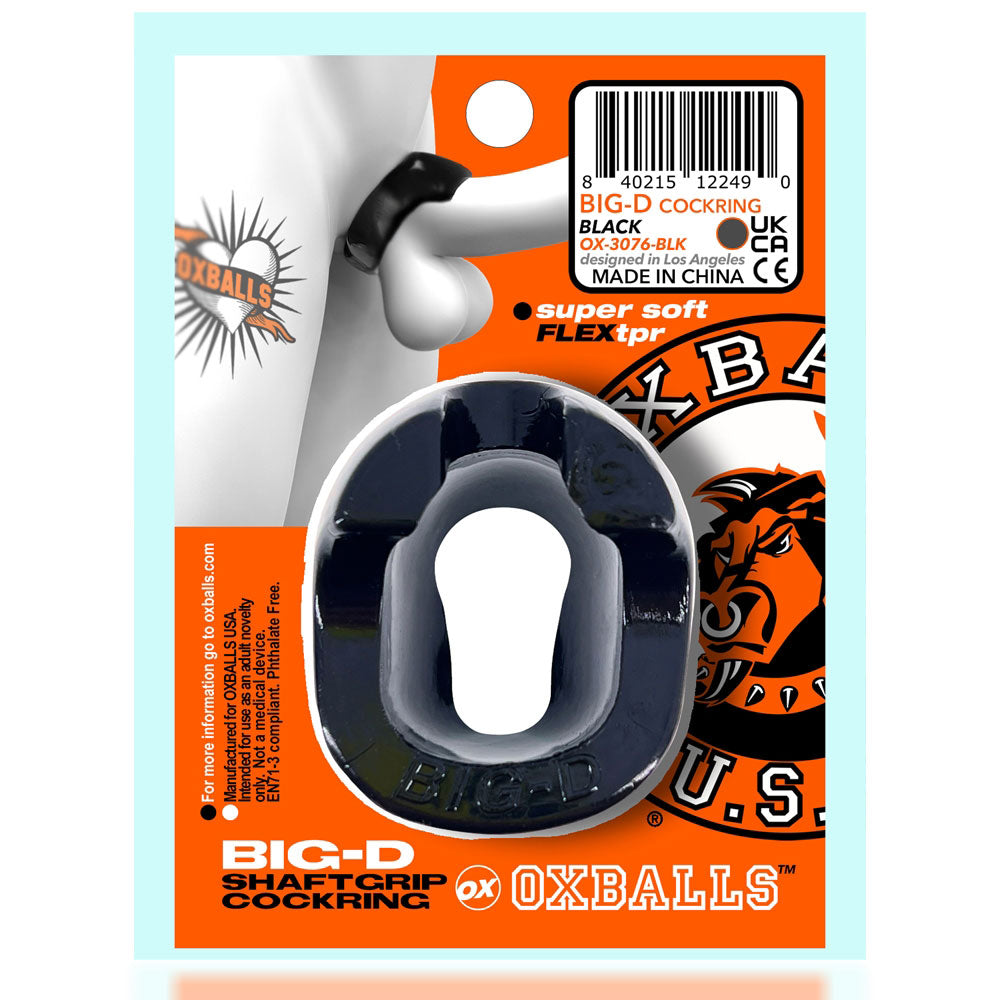 Big D Shaft Grip Cock Ring Black