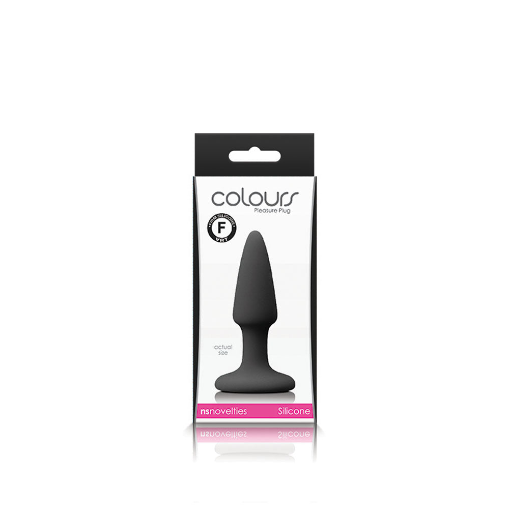 Colours Pleasures Black Mini – Satin Smooth 7cm Insertable Silicone Butt Plug
