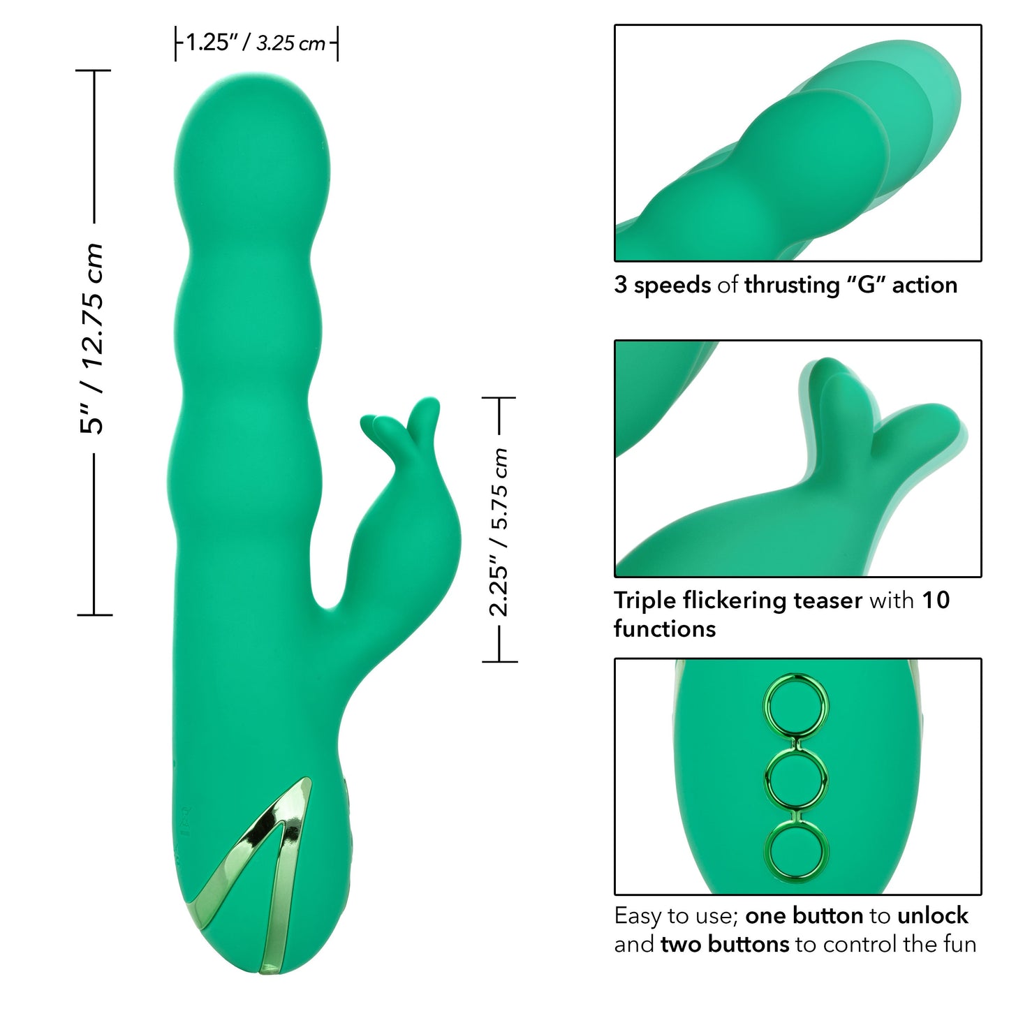 California Dreaming Sonoma Satisfier – Luxury Massager with 10 Vibration Functions and 3 Thrusting Speeds