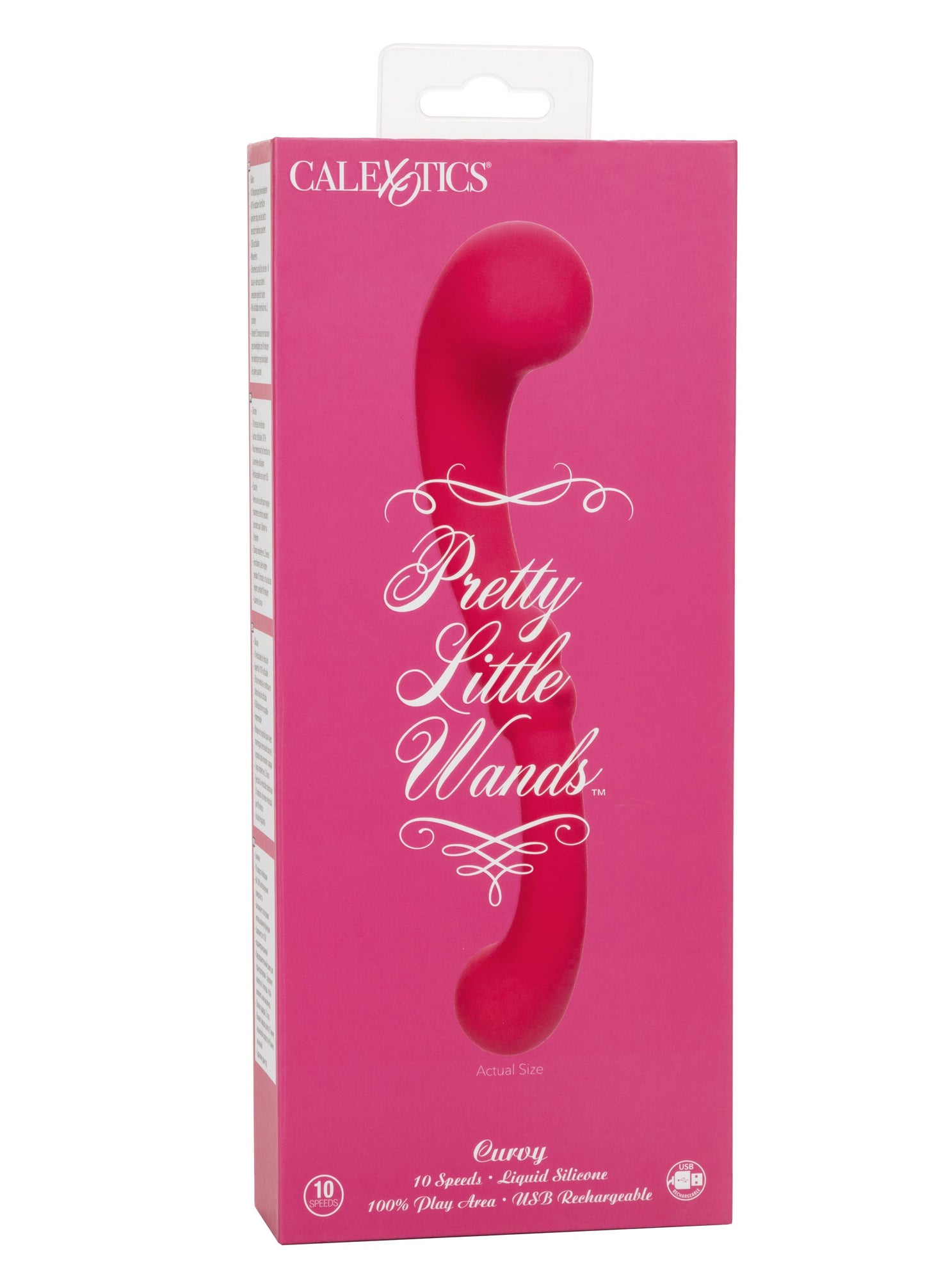 Pretty Little Wands Curvy Slim Pink Silicone Massager with 10 Speeds