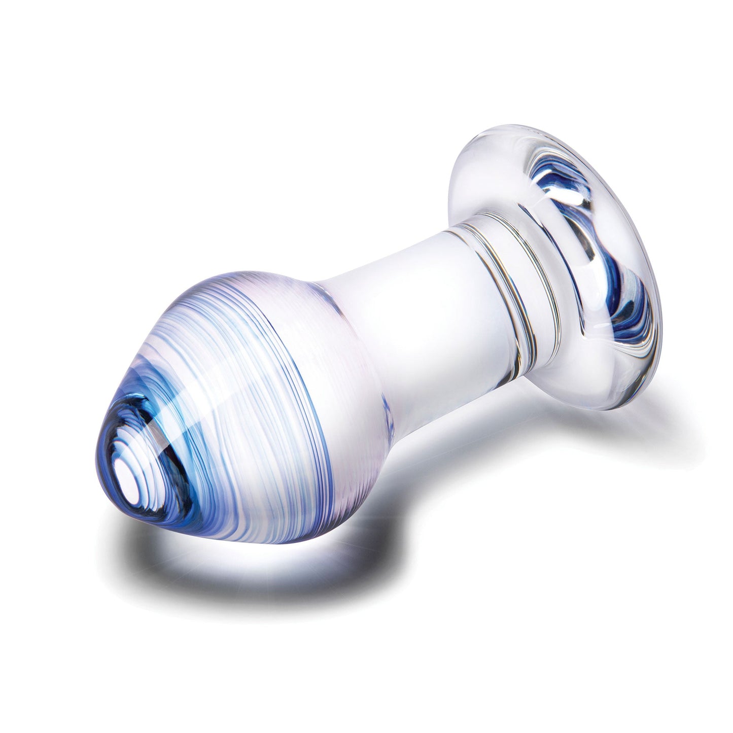 Glas Pleasure Droplets (Blue and White Swirl) – 3-Piece Glass Anal Training Kit