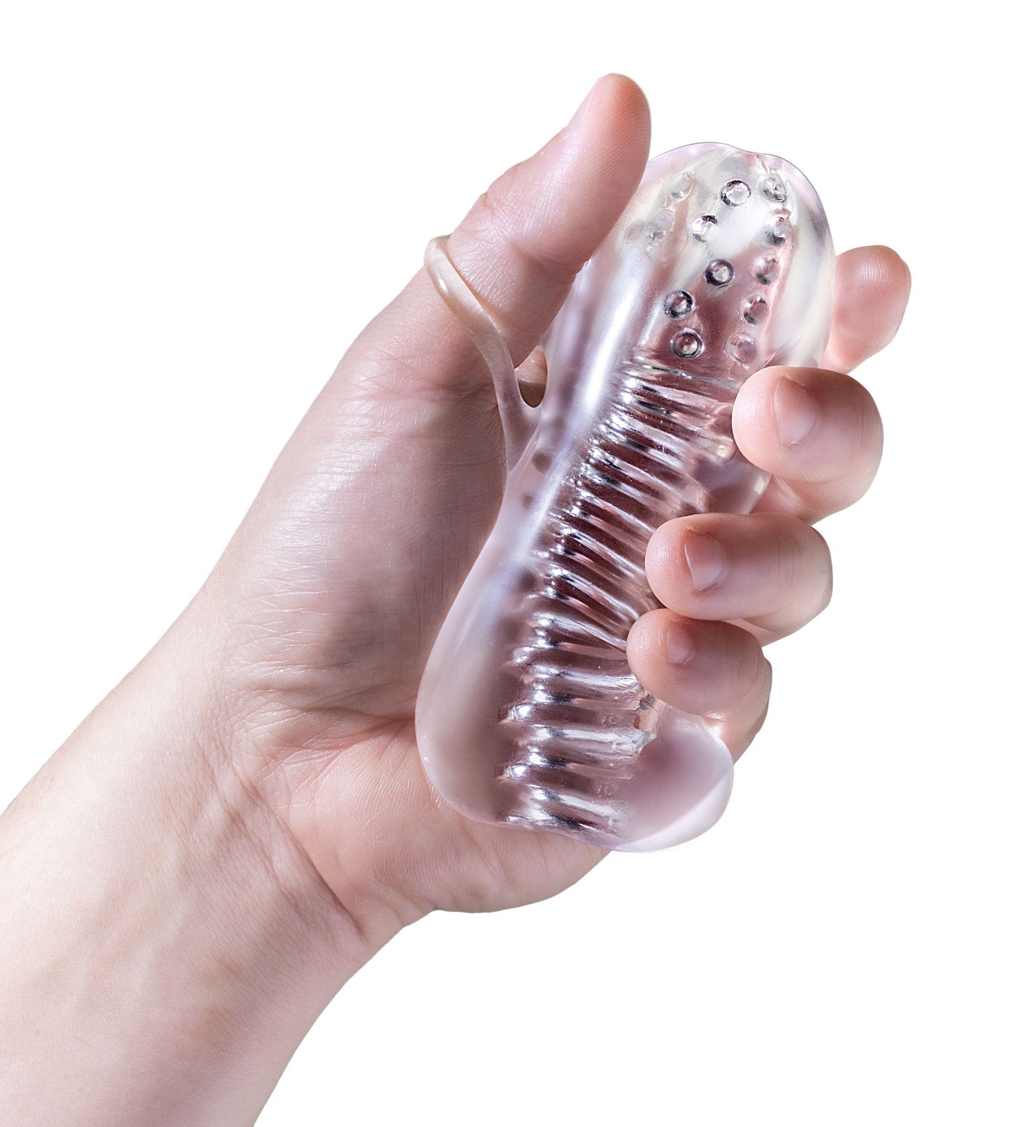 Rize Squeezy (Clear) – Textured Male Masturbator Sleeve