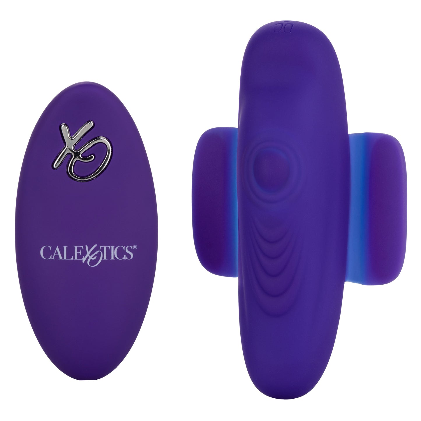 Lock-N-Play Remote Pulsating Panty Teaser Wireless Silicone Vibrator with Mini Remote Control in Purple