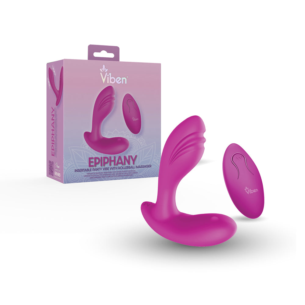 Epiphany Clitoral Rollerball Panty Vibe (Berry) – Remote-Controlled Dual Motor Panty Vibrator