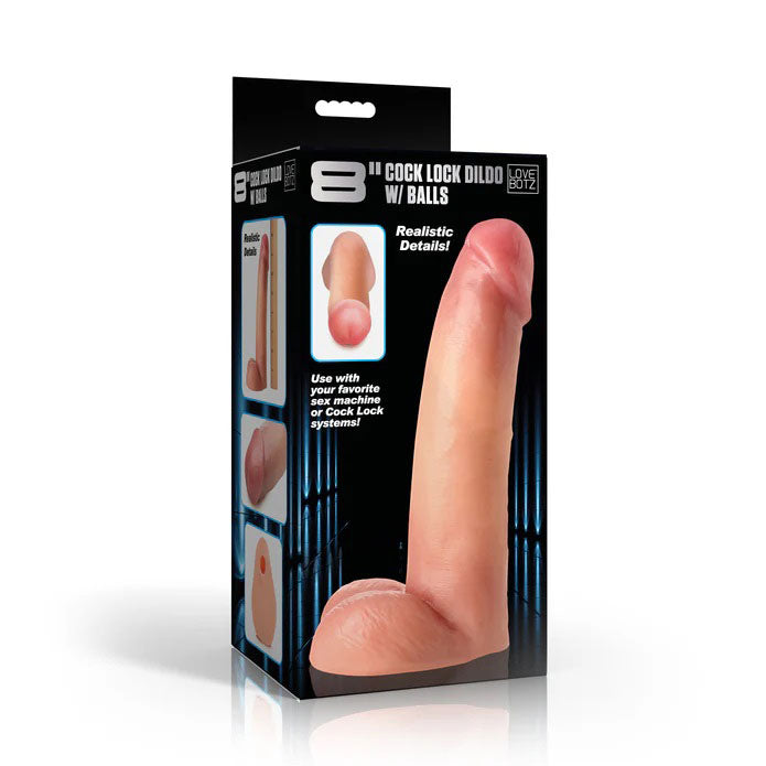 Cock Lock Dildo with Balls (Light Pink) – 8 Inch Realistic Dildo