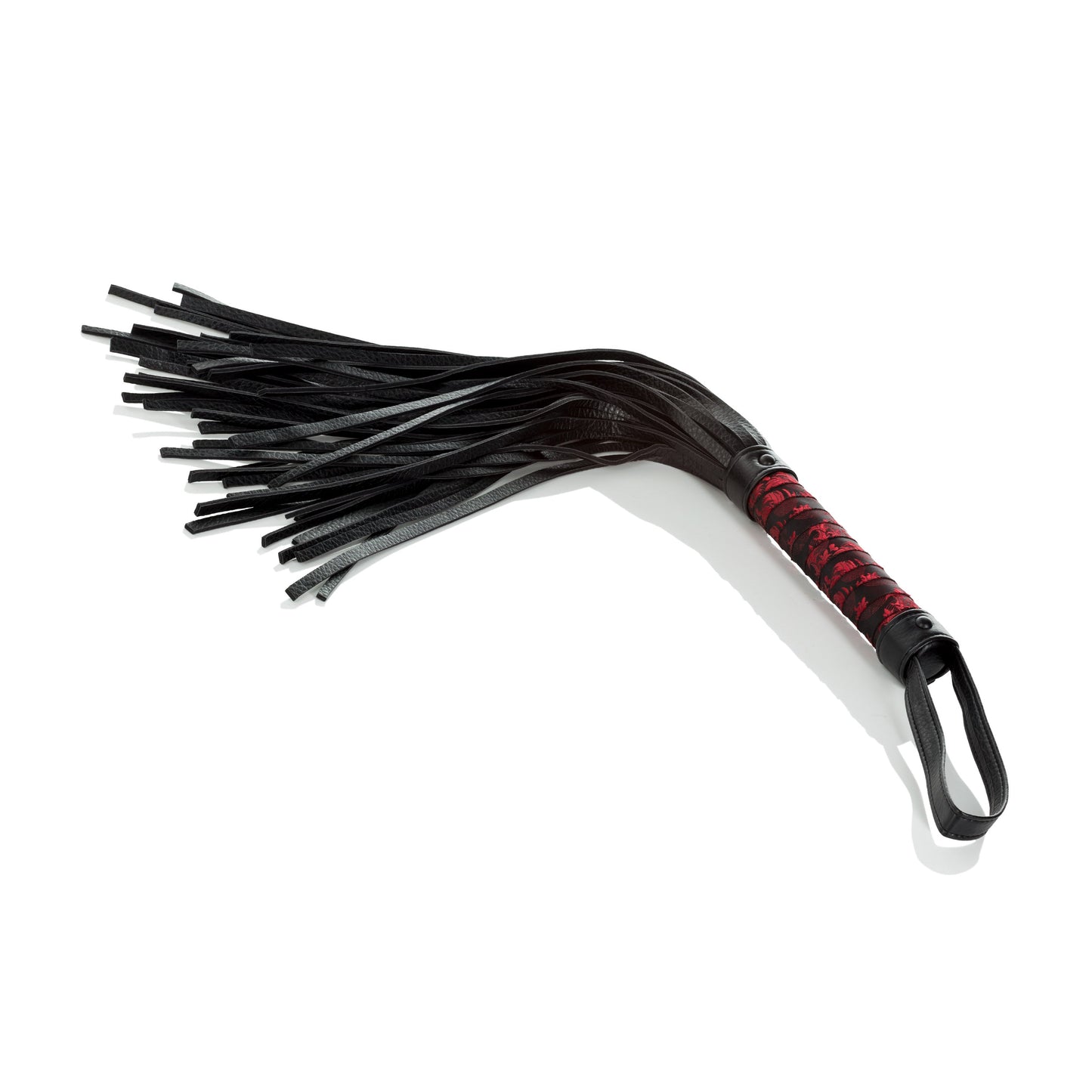 Scandal Flogger Black Tassel with Red Designer Fabric Handle