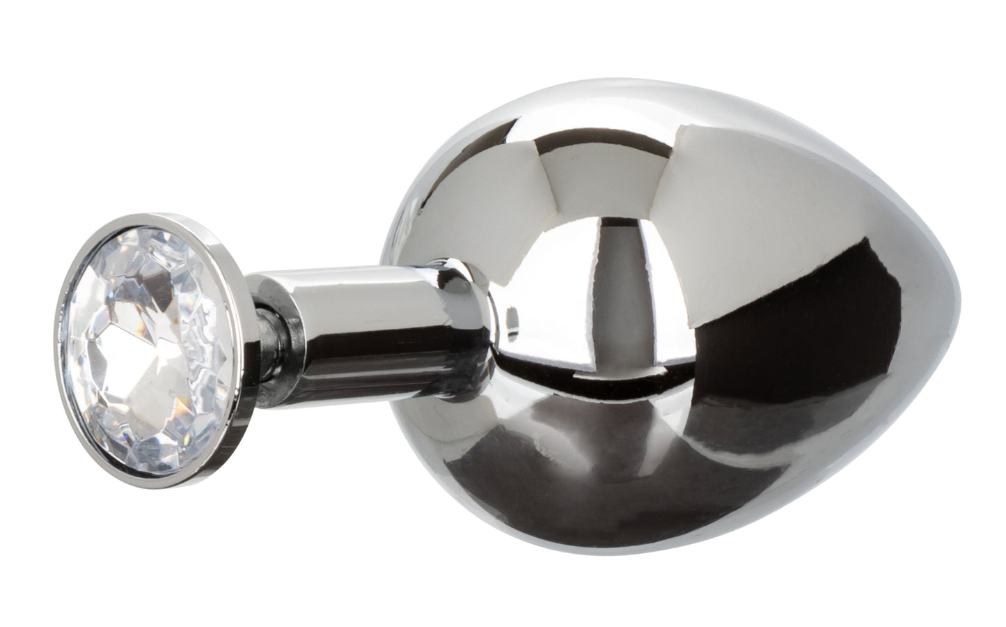 Star Fucker XL Teardrop Plug Black Silicone and Silver Metal Dual Enhancer with Sparkling Gem Accent