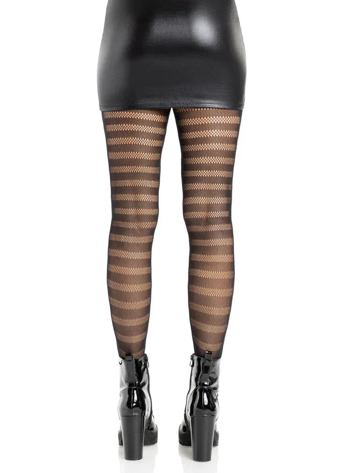 Cosima Striped Net Tights – Nylon Spandex Hosiery