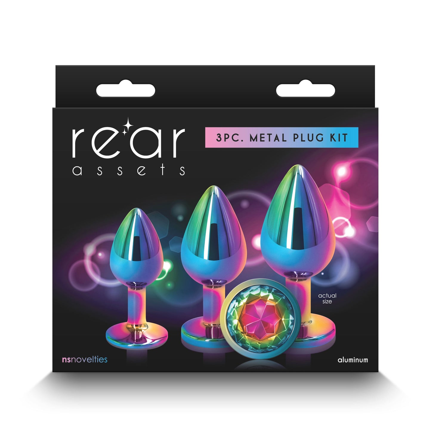 Rear Assets Trainer Kit (Multicolor) – Chrome-Plated 3 Pc Metal Plug Set With Circular Jewel
