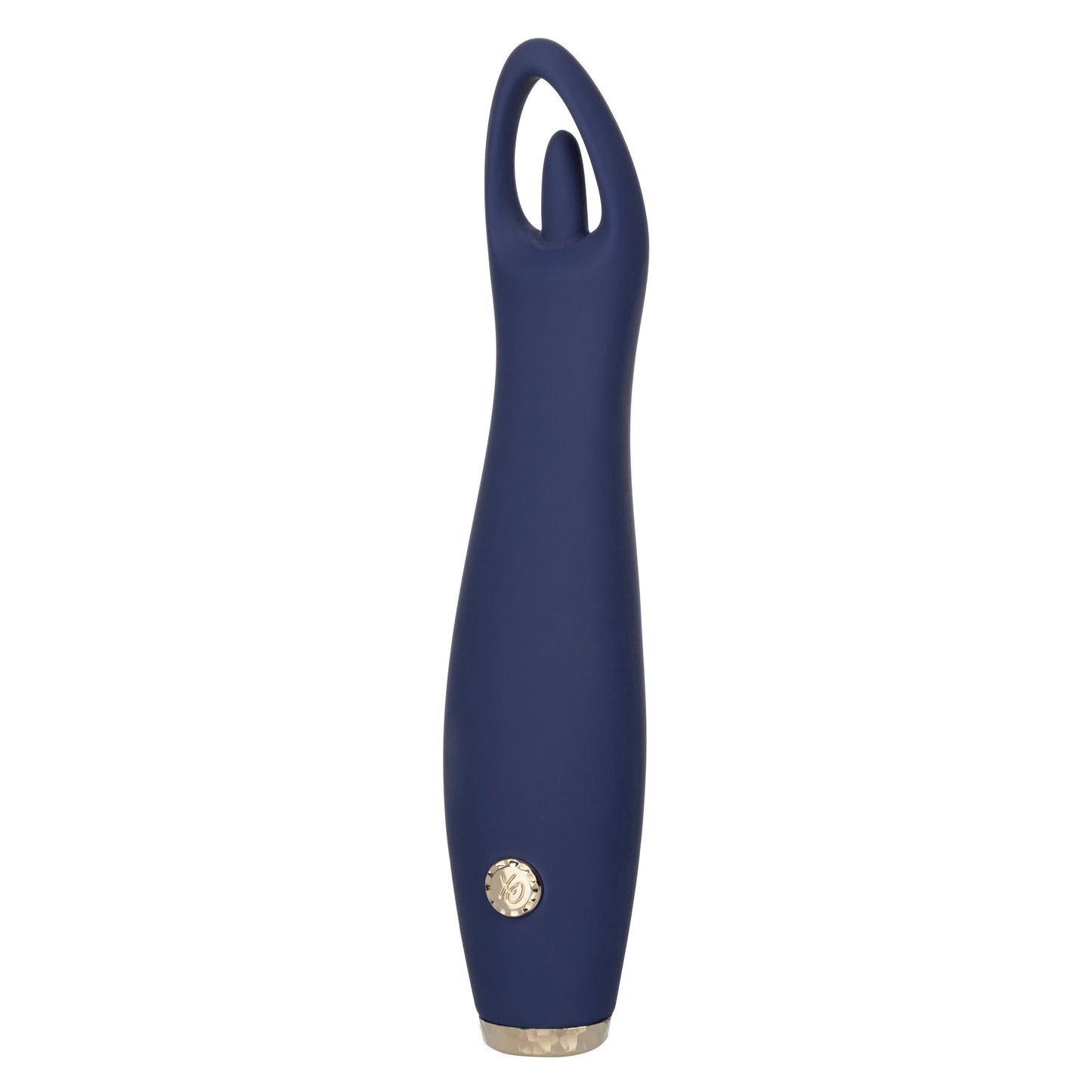 Chic Jasmine Navy Blue 6.25 Inch Dual Motor Silicone Vibrator with 10 Speeds and Rechargeable