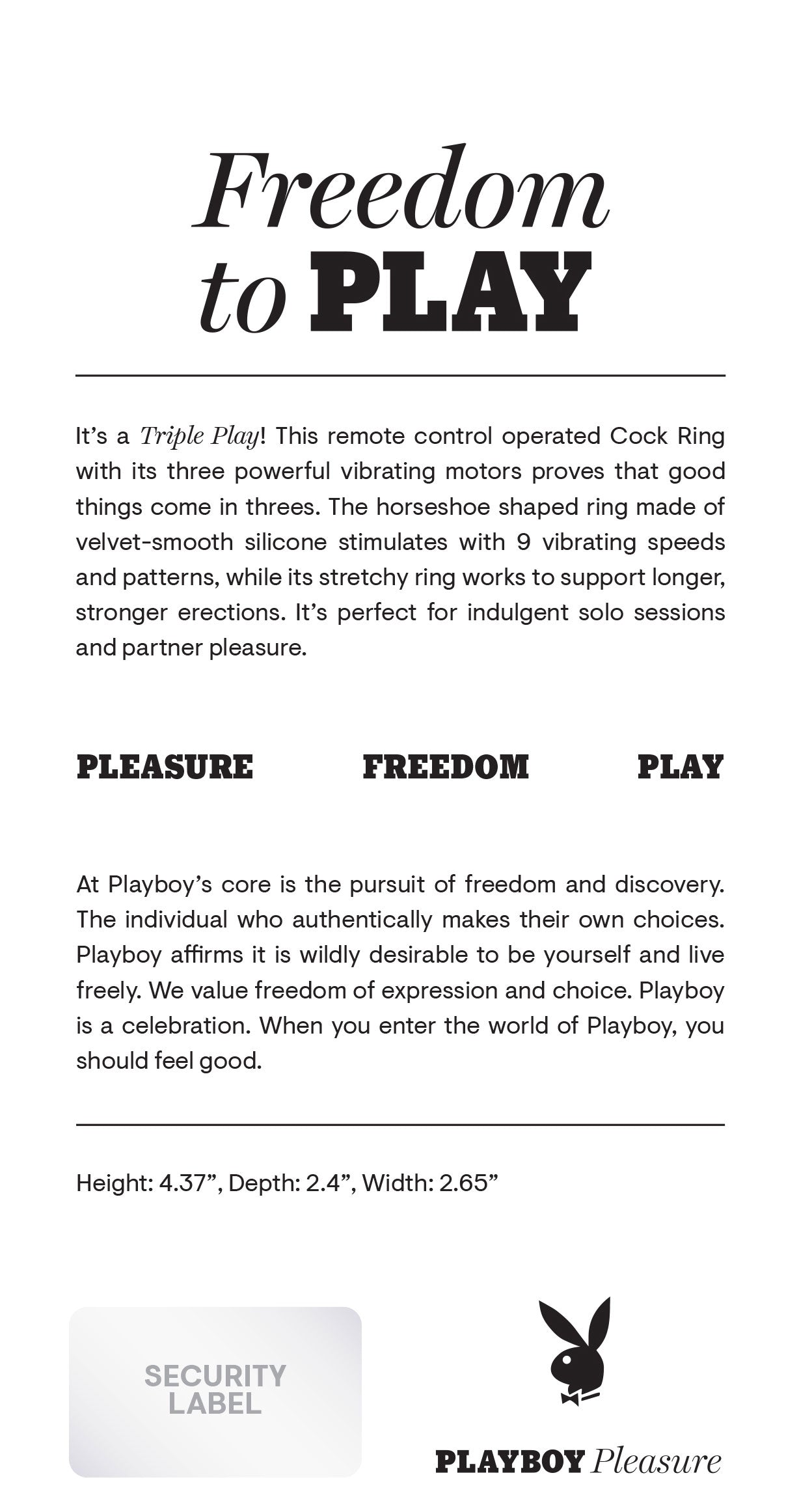 Playboy Pleasure Triple Play Vibrating Cock Ring